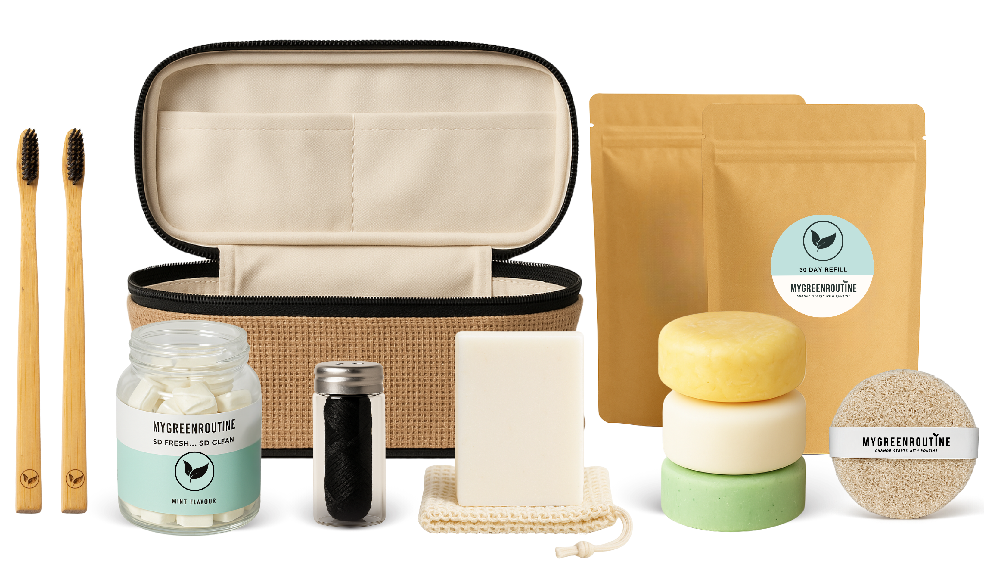 Plastic Free, Zero Toxin, Travel Friendly sustainable travel kit