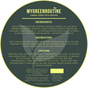 Round label with text detailing ingredients, instructions, and safety information for a product by MyGreenRoutine.
