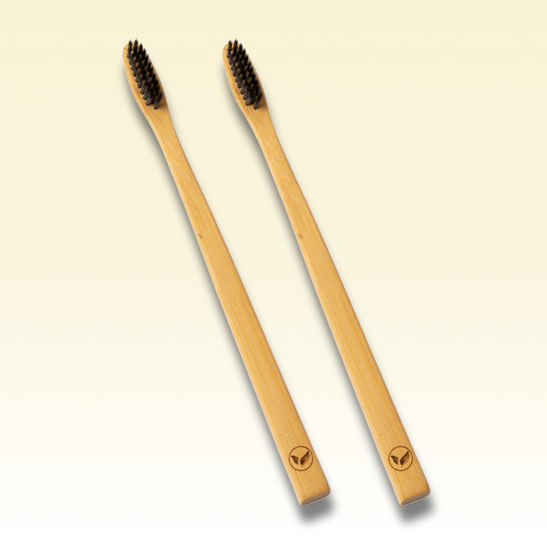 Pair of Biodegradable Bamboo Toothbrush - Eco Friendly