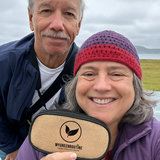 Client shows off her smile whilst travelling ireland with her sustainable travel kit that protects her and the places she likes to visit