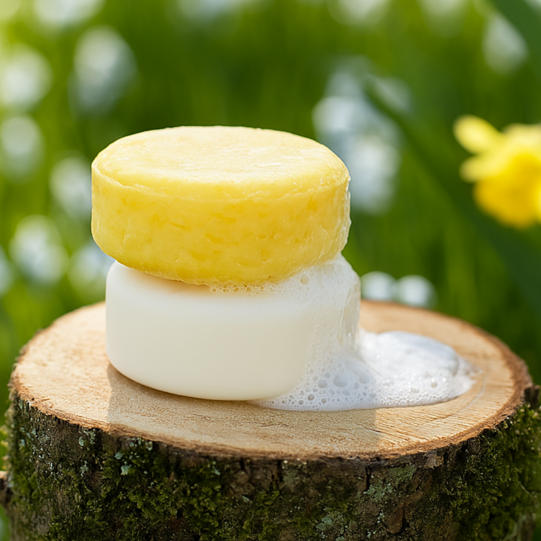Protein, Shea butter, Argan and castor oil rich eco friendly natural shampoo and conditioning bar