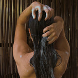 Shampoo Model In Jungle Using Chemical Free Hair Care with No Plastic from Handmade Bars